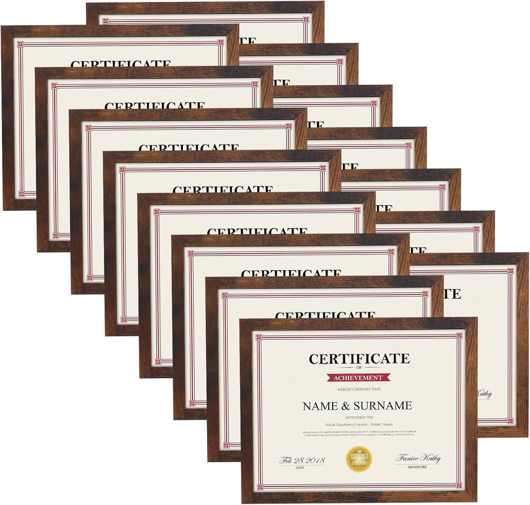 Giftgarden 8.5x11 Picture Frame Set of 15, Rustic