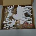 2Pcs Reindeer Christmas Decorations Rustic Wooden Christmas Reindeer Figurine, Reindeer Decor for Home Decor Shelf Cabinet Table, Home Display, Tabletop