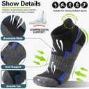 Welwoos 6 Pairs Merino Wool Ankle Hiking Running Socks Compression Support Thick Athletic Low Cut Socks for Women Men (Gray)