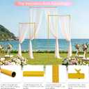 Vincidern Square Wedding Arch Backdrop Stand Set of 3 (6.6FT,5.9FT,4.9FT),Metal Arch Backdrop Stand for Birthday Party Wedding Graduation Backdrop Decorations, Gold