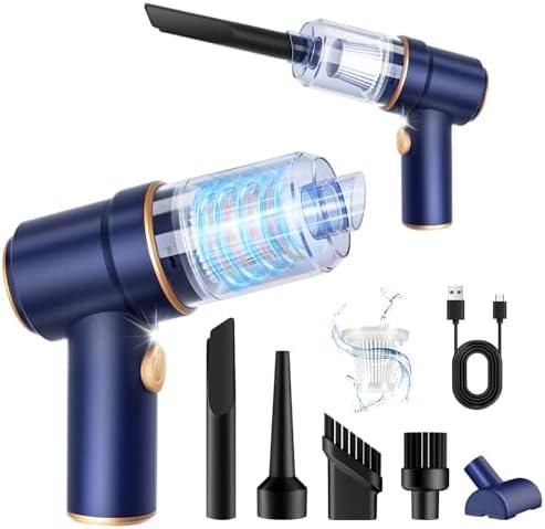 KMM Handheld Car Vacuum Cleaner, 9000Pa Vacuum Cleaner and Air Duster, 120W High Power Hand Held Vacuum with LED Light and Multi-Nozzles for Car, Home, Office, Pet