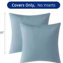 QUORGVES Light Blue Velvet Pillow Covers 22x22 Inch Set of 2, Soft Solid Decorative Square Throw Pillow Covers, Decor Cushion Covers for Bed Sofa Couch Bedroom Living Room - Coastal Sky Baby Blue