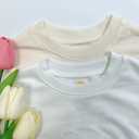 2Pcs Baby Girl Romper for Fathers Day, Daddys Girl & Mommys World Outfit, Bodysuit Short Sleeve Infant for 0-24 Months (Multicolor)