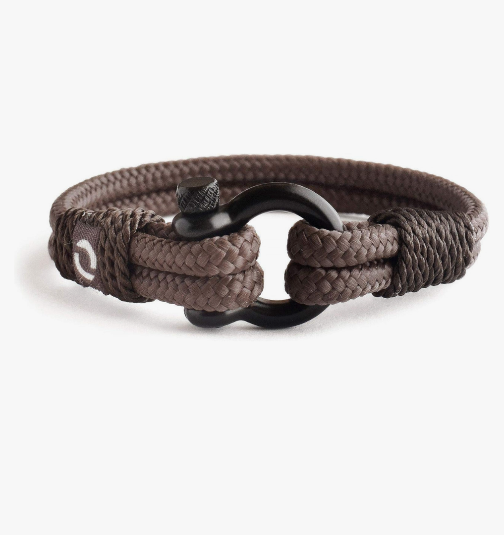 Mens Rope Bracelet - Stainless Steel Black Shackle, Extremely Durable and Scratch Resistant Waterproof Paracord, Handmade, Nautical Wristband for Men, 6.5 inches