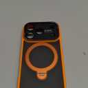 for iPhone 17 Pro Case: 360 Spin Magnetic Stand, Camera Protection (Compatible with MagSafe) [18FT Military Protection] Shockproof Matte Translucent Phone Cover for iPhone 17 Pro 6.3", Cosmic Orange