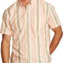 Eddie Bauer Mens Eddie Bauer Printed Baja Shirt (Small, Dstypnk)
