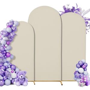 3-Piece Arch Cover Bundle  7.2FT, 6.6FT & 6FT Stretch Spandex Backdrop Set  Wedding, Birthday & Photo Booth Arch Covers for Every Event (off-white)