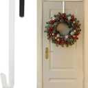 SR ESSENTIALS Wreath Hanger for Front Door, 12" Wreath Door Hanger for Hanging Coats, Bags - Perfect for Valentine, Welcome, Wedding, & Christmas Decorations Over Door Hanger (1Pc White)