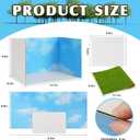 Cardboard Diorama Kit 4 Pcs Includes Diorama Box for Display Artificial Grass with Double-Sided Tapes Blue Sand Ideals for DIY Crafts