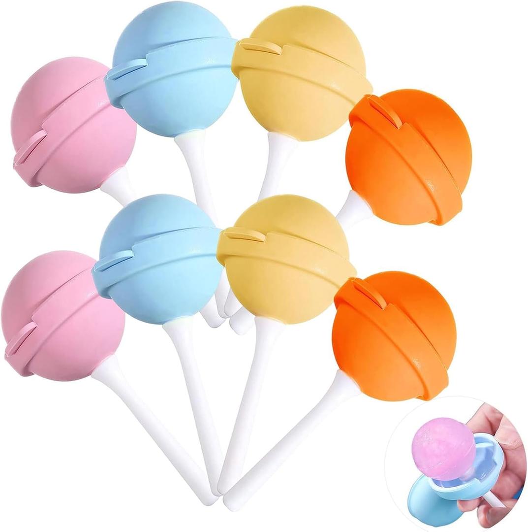 Silicone Lollipop Ice Cream Maker MoldsIce Pop Molds Popsicle Maker Colorful Diy Popsicle Maker For Summer Parties, Creative Sphere Popsicle Mold For Home (8pcs)