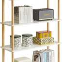 IBUYKE 4-Tier Wooden Open Bookcase - Modern Freestanding Bookshelf Storage Organizer,Standing Shelf Units,Multifunctional Display Stand for Bedroom, Living Room and Home Office, White WBC004W