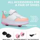 HSQ Fashion Sneaker Roller Skate Shoes for Boys Girls Kids Detachable Wheeled 2 in 1 Skating Shoes with Wheels