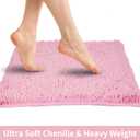 LanYunUmi Pink Rugs for Bathroom Slip-Resistant Shag Chenille Bath Rugs Mat Extra Soft and Absorbent Bath Rug for Shower Room Machine-Washable Fast Dry (Pink, 20"x47")