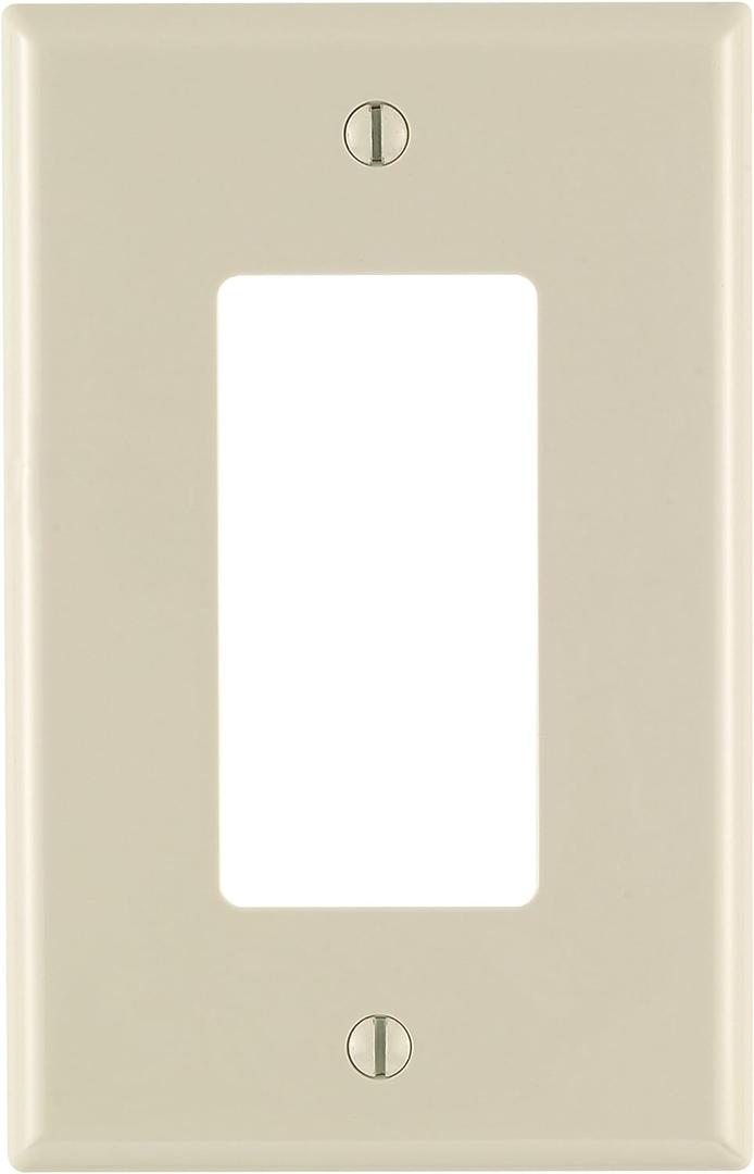 Leviton 1-Gang 1-Decora Midway Nylon Wallplate (10 Pack), PJ26-TM, Light Almond