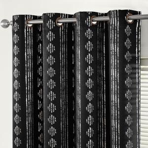jinchan 100% Blackout Boho Curtains 84 Inches Long for Bedroom Living Room Silver Geometric Foil Printed Grommet Top Room Darkening Thermal Insulated Window Drapes Black 52x84 2 Panels (52"W x 84"L (Pack of 2), Boho | Silver on Black)
