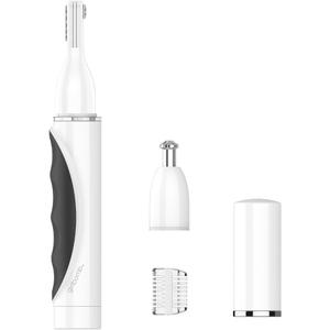 Conair GIRLBOMB Nose Hair Trimmer for Women, Battery-Operated Face Hair Removal for Women, Diamond-Shaped 360 Beveled Blade, LED Light, White