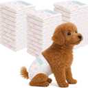 90 Count Disposable Dog Diapers Female, Super Absorbent Pink Puppy Doggie Diapers for Small Female Dogs Urination or Incontinence (Waist 10-16.5 in S)