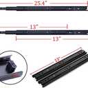 Drawer Slides, 13 Inch Full Extension 3 Section Ball Bearing Side Mounted Drawer Slider for Cabinet Kitchen Furniture 2 Pack (13 Inch, Black)