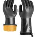 toolant Waterproof Winter Gloves with Grip, Balaena Freezer Gloves for Light Duty Work & Outdoor Adventure, Hiking, Farming, Washing, Ice Fishing, Small (Black)
