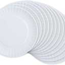 DII Melamine Reusable 9" Round Party or Picnic Plate, Set of 12, White