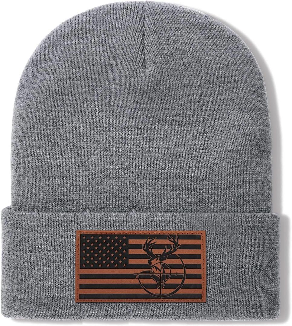 Beanies for Men Winter Knit Hat Skull Caps Christmas Birthday Gifts for Dad Husband Grandpa (Gray)