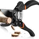 DECERK 8.5" Professional Pruning Shears - Cuts 4X Easier with Ultra Sharp Japanese Steel Titanium Blade, Arthritis Friendly Garden Scissors & Plant Clippers, Effortlessly Prunes 3/4" Branches