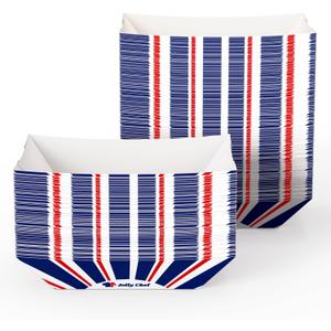 JOLLY CHEF 250 Pack 1/4 Lb Paper Food Trays, Mini Disposable Food Boat, Small Paper Food Serving Boats for Snack Dessert Taco Nacho