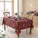 Newbridge Christmas Red Spruce Plaid 60 x 120 Inch Rectangle Fabric Tablecloth  Holly, Pinecones & Evergreen Winter Print, Soil Resistant No-Iron Holiday Dining Table Cover