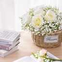 50 Pcs Babys Breath Artificial Flowers, Baby Breath Flowers Artificial Bulk, Real Touch White Fake Flowers, Faux Babies Breath Gypsophila for Wedding Home Decor Floral Arrangement