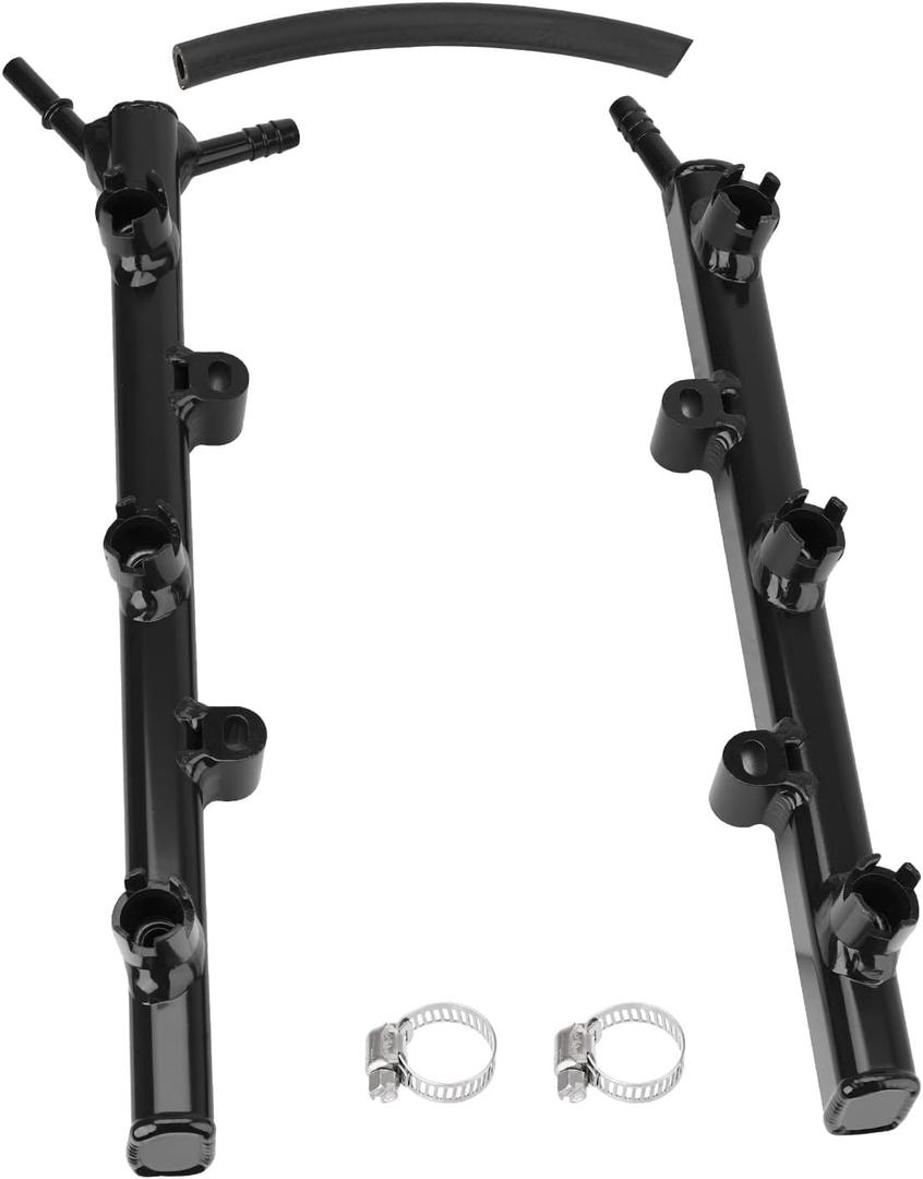 53034198AC Upgraded Full Aluminum Fuel Rail Compatible with Jeep Dodge Ram Chrysler 200 300 2011-2025 Grand Cherokee Challenger Charger Durango 2011-2014 Avenger 2011-2019 Journey 3.6L V6Black