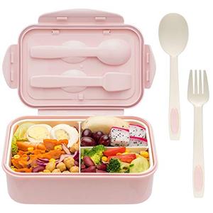 LOVINA Bento Boxes for Adults - 1100 ML Bento Lunch Box For Kids Childrens With Spoon & Fork - Durable for On-the-Go Meal, BPA-Free and Food-Safe Materials