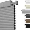 No Drill No Tools Blackout Cellular Shades Cordless Easy Install Honeycomb Blinds Thermal Insulated Noise Reduction Blinds for Indoor Windows, Blackout-Light Gray, Customize Size