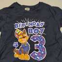 Paw Patrol Chase 3rd Birthday Boy Shirt - Toddler T-Shirt Gift Outfit for Party - Clothes for 3 Year Old Boys (4T, Blue)