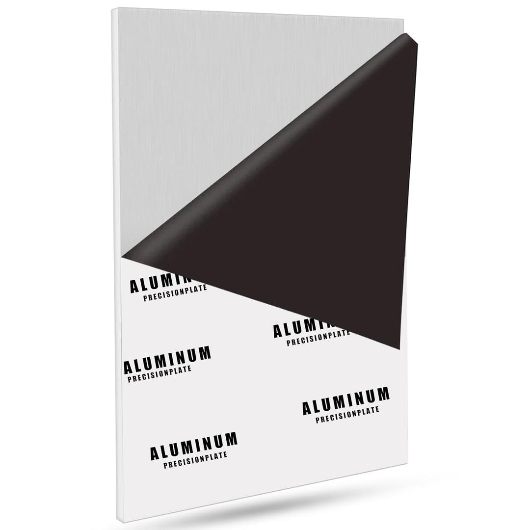 6061 Aluminum Sheet Plate, 8" x 16" x 1/4" Thickness Heavy Duty Aluminum Sheets Plates with Protective Film, Rectangle Aluminum Plate Solid Metal Sheet Plate for DIY Projects Base Plate