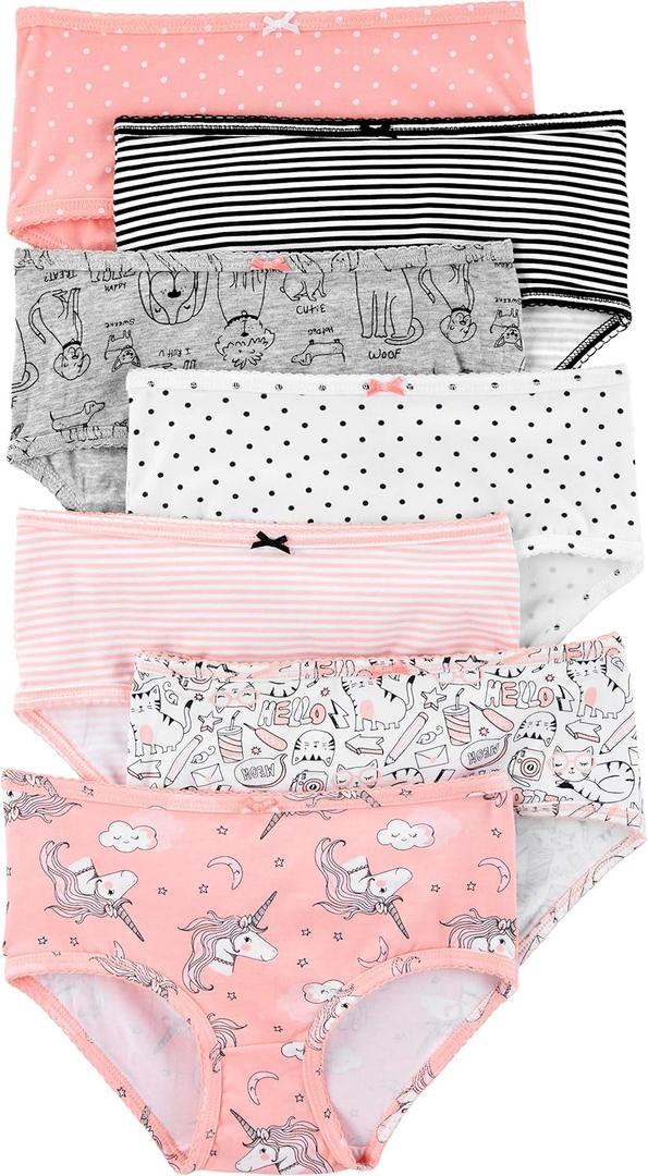 Carter's Girls' 7-Pack Underwear (2-3T, Pink(3h741610)/Black)