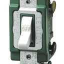 Leviton 30 Amp, 120/277 Volt, Toggle Double-Pole AC Quiet Switch, Extra Heavy Duty Spec Grade, Self Grounding, Back and Side Wired, 3032-2W, White
