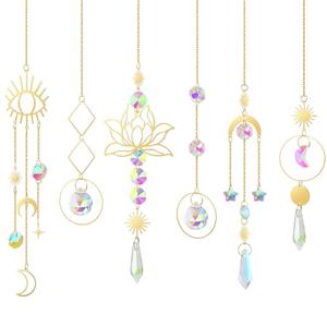 ilclviz Suncatcher Crystal Hanging Sun Catcher Prism with Chain Pendant Ornament Crystal Balls for Window
