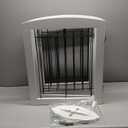 PAWLAND 6 Panels Dog Gate Indoor with Walk Through Door, Foldable FreeStanding Pet Gate for Doorways, Stairs, The Houes, Pet Puppy Safety Fence, 120 in Extra Wide, Support Feet Included, White