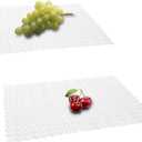 2Pack Kitchen Sink Mat for Stainless Steel/Ceramic Sinks, PVC Eco-friendly Protectors for Bottom of Kitchen Sink, Adjustable, Fast Draining, Dots Design, 11.8x15.7 (Clear)