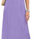 MISFAY Women's Sleeveless V Neck Maxi Dress with Pockets Vacation Outfit | Breathable Air-Layer Rayon Blend, Wrinkle Resistant, Back Slit, Loose Fit, Formal Outfits, Wedding Guest, Machine Washable (Purple, L)
