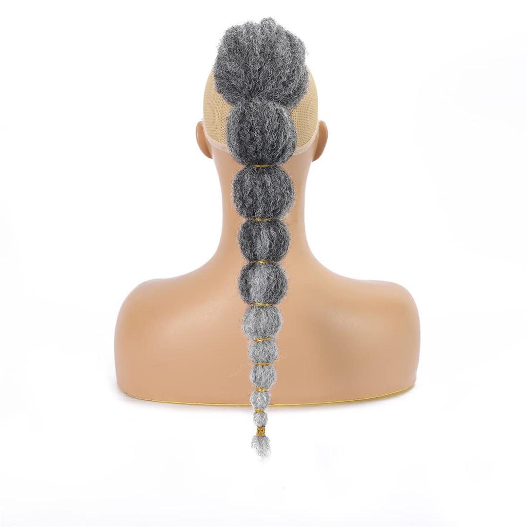 18 Inch Kinky Afro Bubble Ponytail Extension for Black Women Long Drawstring Ponytail Natural Black Clip on Ponytails for Kids Synthetic Hair Piece Protective Style