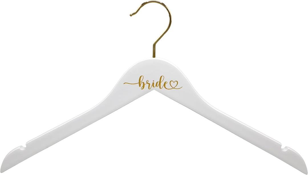 Bride Heart Wedding Hanger, Engraved Painted Bride Heart, Bridal Wedding Gift