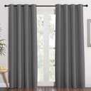 NICETOWN Grey Blackout Curtain 84 inches Long for Bedroom - Thermal Insulated Window Treatment with Grommet Room Darkening Thermal Insulated Panel for Living Room, W52 x L84, 1 Panel
