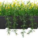 Artificial Baby Breath Fake Plants Indoor for Farmhouse Home Decor, Fake Potted Plants in Plastic Rectangular Pots for Table Centerpiece for Bathroom Office Living Room Shelf Laundry Decor, Yellow