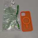 FNTCASE for iPhone 14 Pro Case: Matte Magnetic Phone Cases with Screen Protector Compatible with Magsafe Slim Anti Yellowing Rugged Shockproof Protective Translucent Cell Phone Cover (C-Orange)