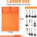 Silicone Grill Mat with Drip Pad, Premium Blackstone Griddle Accessories for Outdoor Grill Kitchen Counter, Heat-resistant BBQ Accessories for Side Shelf (Orange)