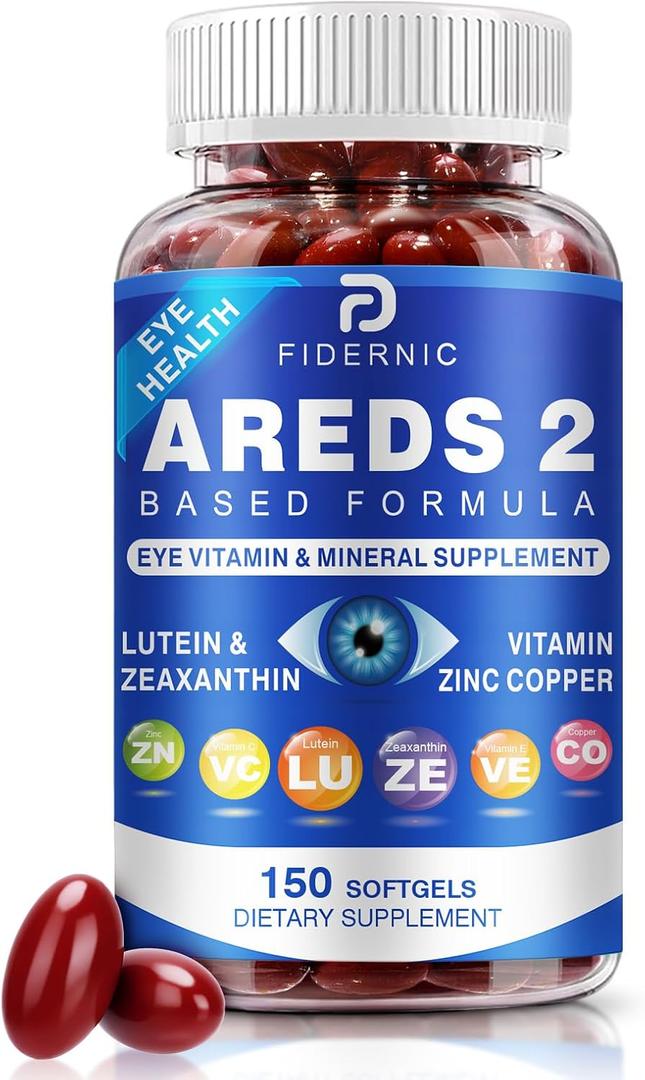 AREDS 2 Eye Vitamin & Mineral Supplement Lutein and Zeaxanthin Supplement, Vitamin C & E, Zinc & Copper for Blue Light Protection, Eye Health Support, Eyebright, Eye Doctor Trusted 150 Softgels