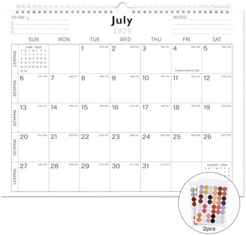 Lbylyhxc 2026 Calendar - Includes July 2025 to December 2026-18 Monthly Wall Calendar 2026, 14.7 x 11.5 Inches.Thick Paper with Julian Dates and Block for New Year and Christmas Presents (wall calendar 2025-2026 simplicity) Pack of 3