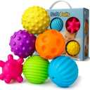 Baby Textured Multi Sensory Toys Massage Ball Gift Set BPA Free for Toddlers 1-3 Soft Balls Montessori Infant Baby Toys 6 to 12 Months 6 Pack