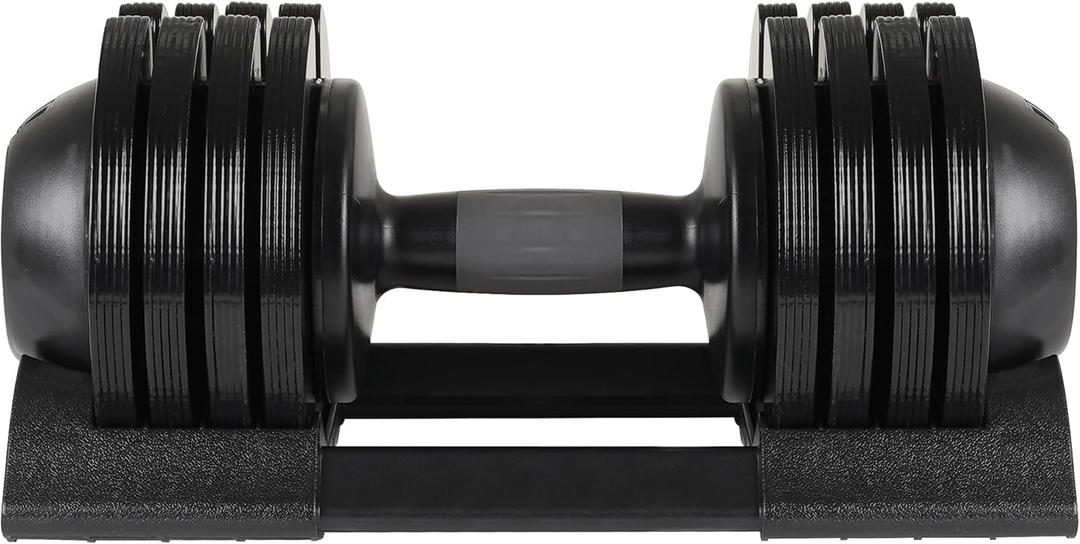 Tzou Adjustable Dumbbell 52LB Free Dumbbell Weight Adjust with Handle for Full-Body Home Gym Workouts 14.70 x 8.07 x 7.68INCH (Black as Shown)